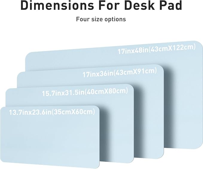 Aothia Leather Desk Pad Protector, Office Desk Mat, Large Mouse Pad, Non-Slip PU Leather Desk Blotter, Laptop Desk Pad, Waterproof Desk Writing Pad for Office and Home (48"x17", Baby Blue) - Image 7