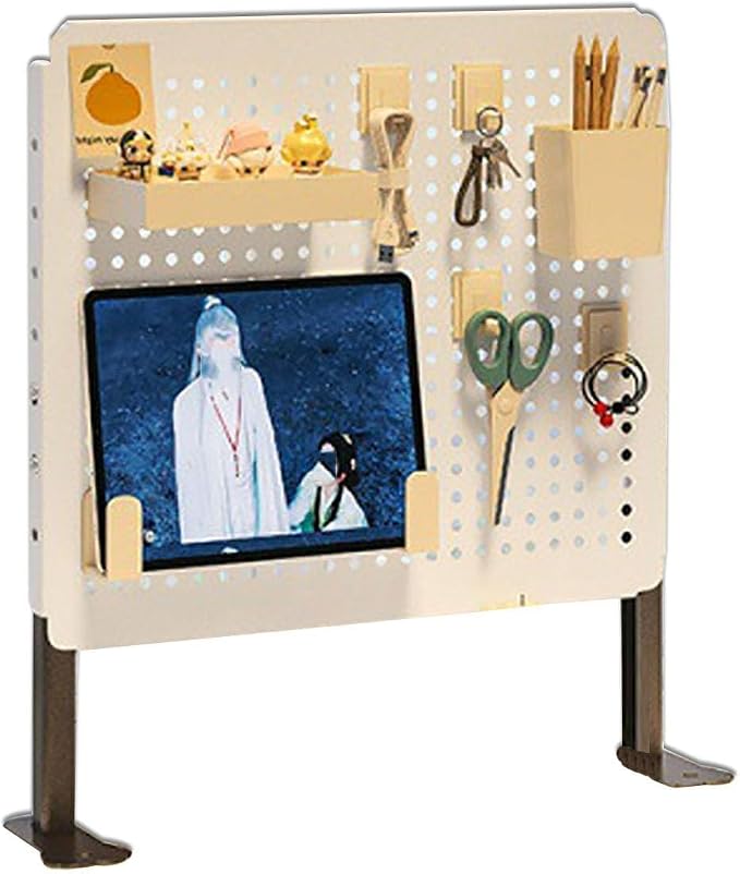 Pegboard Wall Organizer Panels, Desk Pegboard, Gaming Pegboard,Table Extender for Desk,Craft Room, Kitchen, Garage, Living Room, Bathroom, and Study Room, Easy to Install ,C,40*40cm/16*16i by Unknown