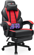 LEMBERI Big and Tall Gaming Chair, 400lb Capacity, Red | Heavy-duty steel frame, wide seat & high back, PU leather, reinforced footrest, linkage armrests for PC desk & office by LEMBERIHOME