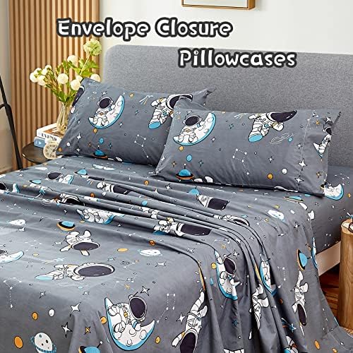 JSD Grey Astronaut Kids Full Sheet Set Space Theme 4 Piece - Image 2