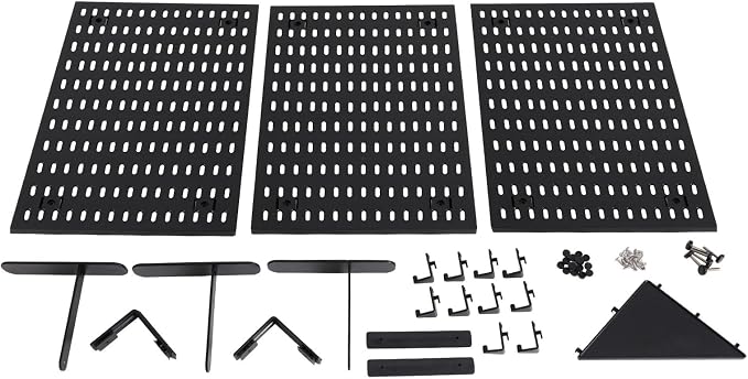 Desk Pegboard, Privacy Divider & Desk Partition Panel Set of 2, Office Accessory Organizer No-Drill Mounted Pegboard for Home, Office, Gaming (Black, Freestanding) - Image 7