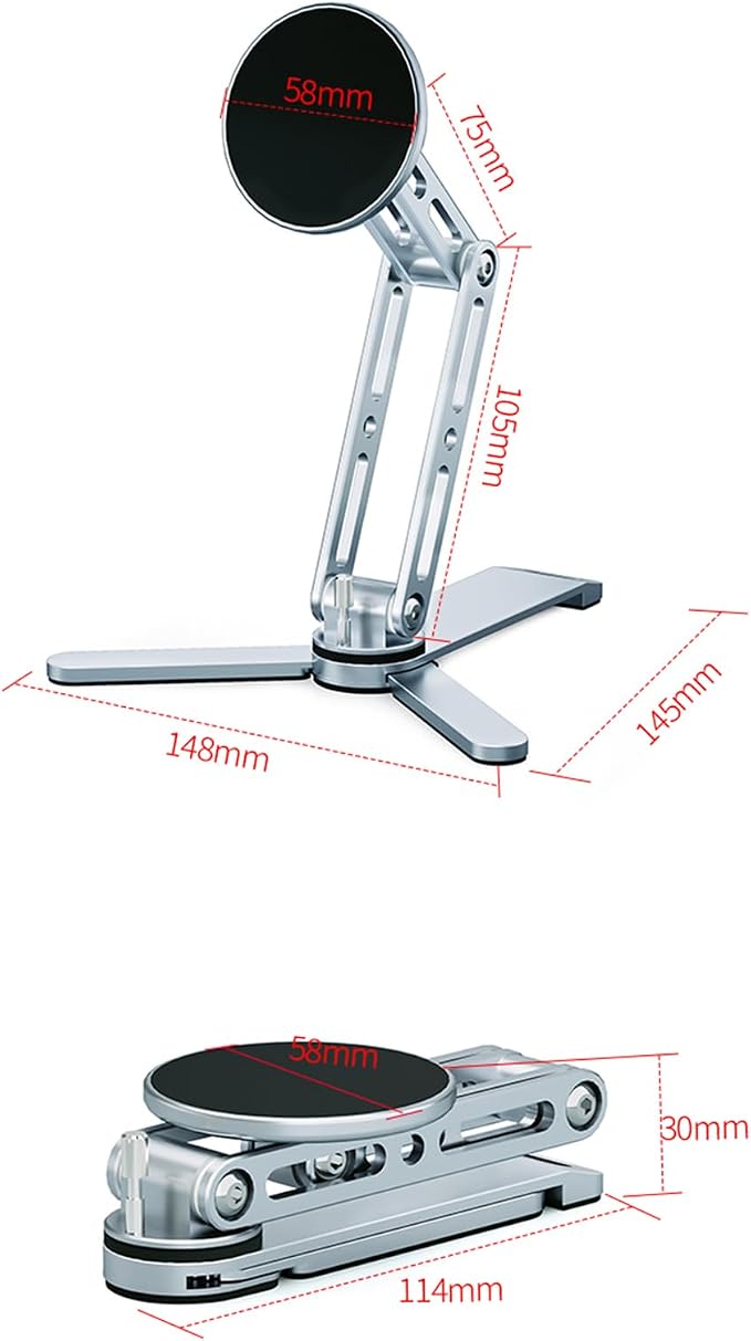 Magnetic Ipads Tripod Stand Universal for Ipads & Iphones 16-12 Series, Flexible 360 Degree Rotation, Portable Tablet Holder with 2-in-1 Handheld & Desktop Handheld Modes for Kitchens, Gyms - Image 9