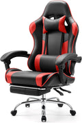 Sweetcrispy Gaming Chair, Ergonomic Computer Desk Chair, Lumbar Support | High Back PU Leather, Adjustable Headrest Footrest, Racing Video Office Home, Red by Sweetcrispy