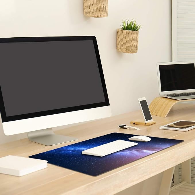 QiyI PU Leather Large Mouse Pad, Office Decor, 31.5" x 15.7", Starry Sky | Desk Décor Accessories, Extended Size, Waterproof & Easy to Clean, Smooth Surface, Non Slip Desk Organization - Image 4