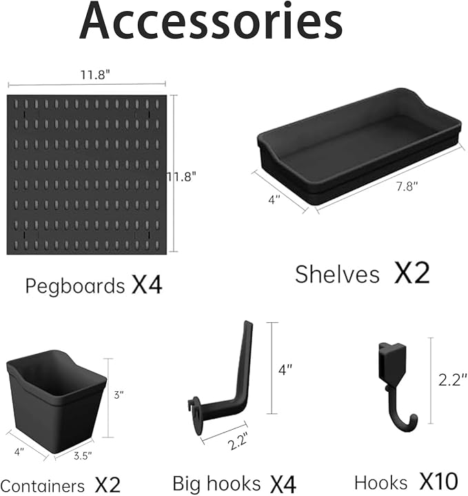 Revamp Your Space With A Versatile Pegboard Kit - Effortlessly Organize Home, Office, And Gaming Setup With Customizable Hanging Solutions (black) - Image 6