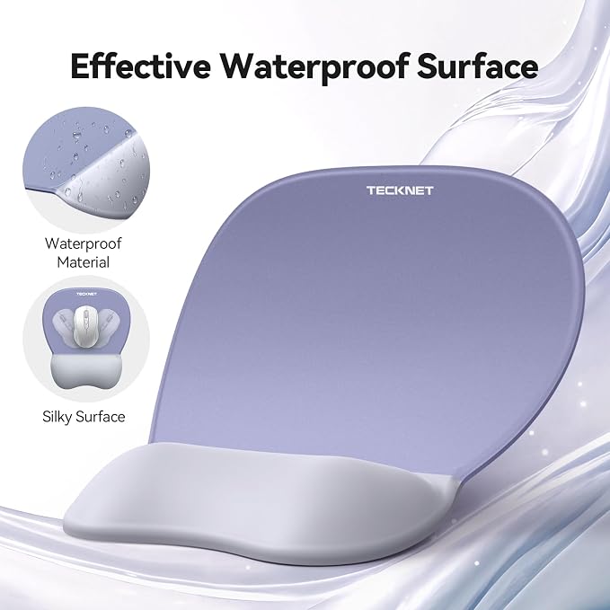 TECKNET Gel Ergonomic Mouse Pad & Keyboard Wrist Rest & Coaster - Image 4