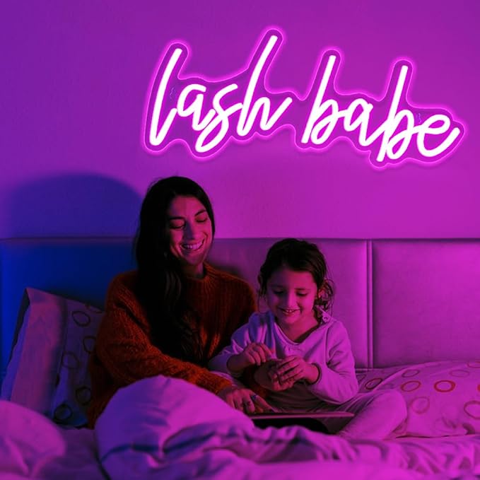 Lash Babe Neon Sign for Wall Decor, Beautiful Pink Lashes Baby Neon Sign for Lash Room Decor, LED Light Sign for Lash Salon, Beauty Room, Nails Hair Bar, Gift for Girls - Image 7