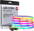 BTF-LIGHTING RGB WS2811 Smart IC FCOB COB LED Strip, UL Listed 576LEDs/m High Density Color Chasing Uniform Light, DC12V 16.4FT 10mm Width Tape Light for Home Party DIY Decor(No Adapter or Controller) by BTF-LIGHTING