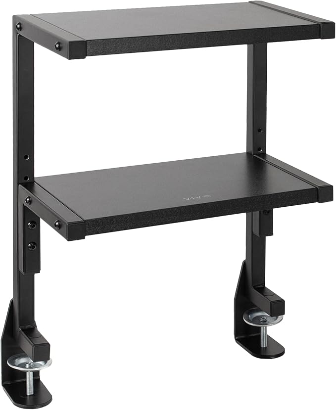 VIVO Black Clamp-on 13 inch 2-Tier Desk Shelf, STAND-SHELF2C by Unknown