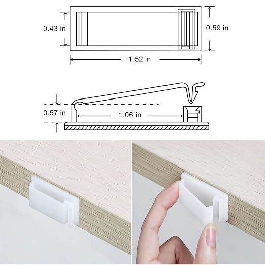 50Pcs Self Adhesive Cable Management Clips,Cable Organizers Wire Clips Cord Holder for PC Laptop Ethernet Cable Desktop Home Office(1.52’’ x 0.59’’ x 0.57’’,White) - Image 3