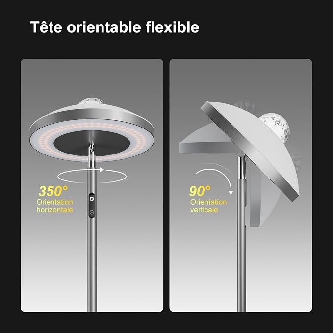 DUSKTEC 3-in-1 Floor Lamp, RGB Aurora & Galaxy Star Projector, 69", Silver - Image 8