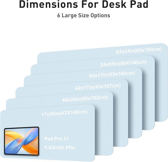 Aothia Faux Leather Desk Mat - Large Mouse Pad, Non-Slip PU Leather Blotter, Waterproof Writing Surface for Office and Home (Baby Blue, 40" x 24") - Image 5