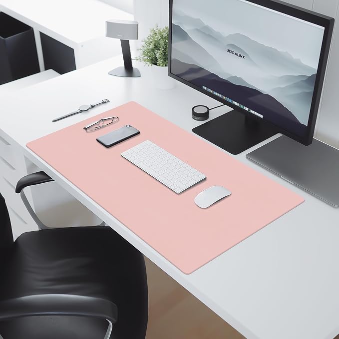 Leather Desk Pad Mat, Pink Desk Mat, 23.6" x 13.7" | Non-slip and Waterproof Computer Mat, Desk Protector for Office/Home, Desk Accessories for Women - Image 6
