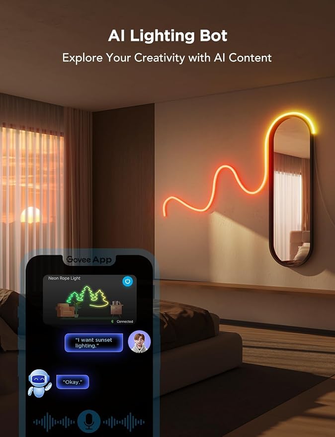 Govee RGBIC Neon Lights 32.8ft Works with Matter, Alexa, Google Assistant (Pack of 2) - Image 3