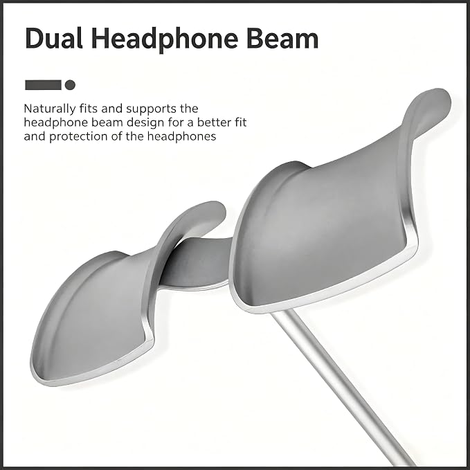 Dual Headphone Stand for Desk | Stable, Portable, Space Saving, Multi Headphone Holder, Home, Office, Desktop, Gaming Setup - Image 3