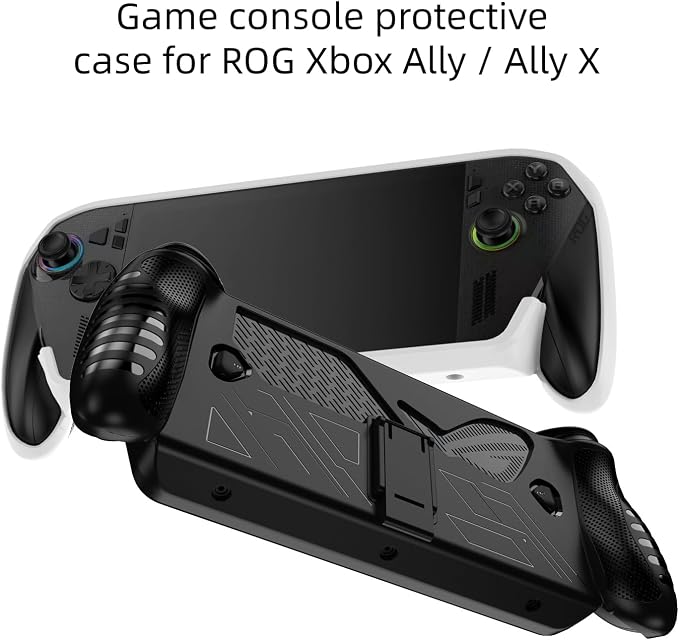 Protective Cover Case for ASUS ROG XBOX Ally X/Ally Gaming Handheld Console with Stand Base, Shockproof TPU Protector Cover for ROG XBOX Ally X Accessories (Black) - Image 2