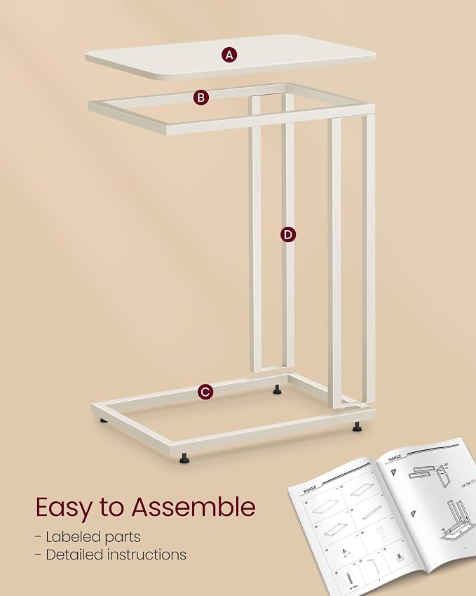 VASAGLE C Shape End Table for Couch or Sofa, Industrial Small Side Table - Image 8