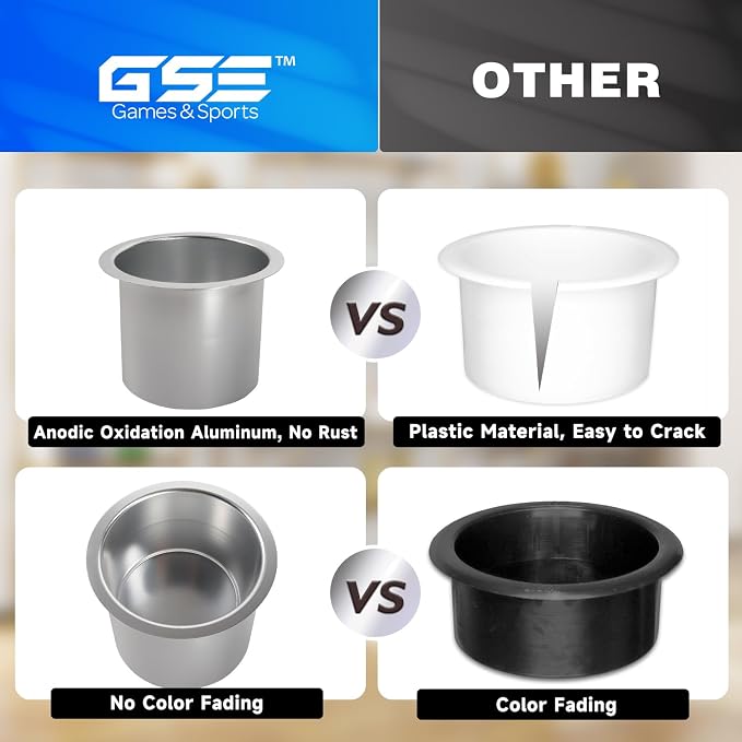 GSE Jumbo Aluminum Cup Holder for Casino Poker Tables, Silver, 2-Pack - Image 4