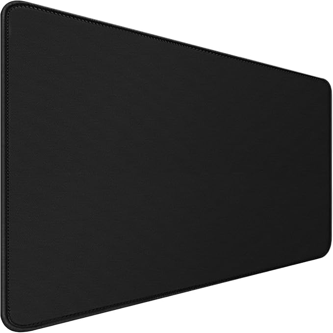 39.1" x 23.5" Waterproof Fabric Desk Pad, Black | Rubber Anti-Slip Base Stitched Edges No Curling Fits Laptop Keyboard and Mouse Smooth Office Mat Large Mouse Pad Work Game by CustomerFirstServiceFirst