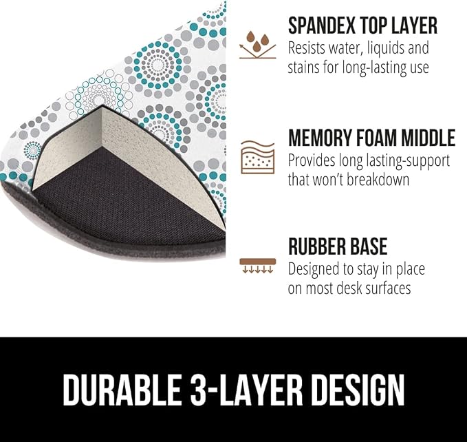 GORILLA GRIP Silky Gel Memory Foam Wrist Rest for Computer Keyboard, Mouse, Ergonomic Design for Typing Pain Relief, Desk Pads Support Hand and Arm, Mousepad Rests, Stain Resistant, 2 Piece Pad Spiral - Image 6