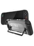 TUDIA Snap-On Case Compatible with Nintendo Switch 2 (2025) - [Kickstand Access] Dockable Slim Scratch-Resistant Console PC Cover with Enhanced Shockproof TPU Handheld Grip (Black, Clear Back Cover) by TUDIA