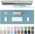 YSAGi Leather Desk Pad Protector, Office Desk Mat, Large Mouse Pad, Non-Slip PU Leather Desk Blotter, Laptop Desk Pad, Waterproof Desk Writing Pad for Office and Home (Aquamarine, 23.6" x 13.8") by YSAGi
