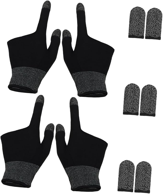 GALPADA 2pairs Mobile Gaming Finger Sleeves Breathable Gloves for Gamers Comfortable Fit Gaming and Billiards Nonslip Design for Enhanced Control by GALPADA