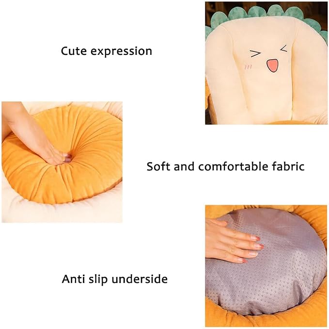 Cute Toast Seat Cushion with Backrest - Kawaii Office Chair Cushion - Soft Gaming Chair Cushion - Image 4