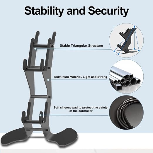 DOYO Controller Stand Organizer for Desk, Universal Headphone Stand for Xbox PS5 PS4 Switch, Headset Holder & Desk Mounts, Gaming Desk Accessories Controller Holder, Gaming Equipment Headset Holder - Image 4