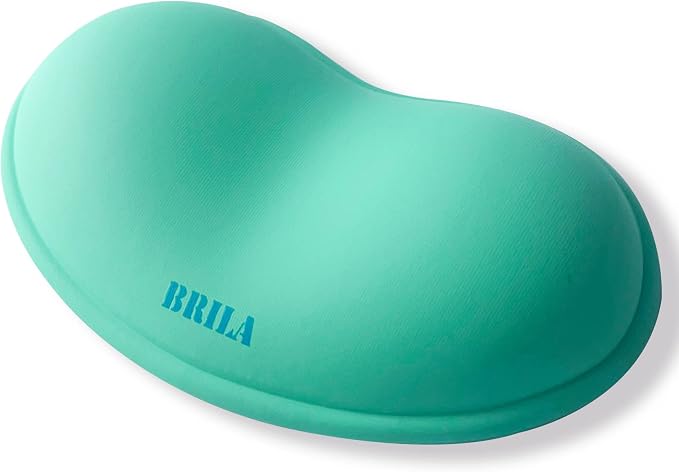 BRILA Ergonomic Silicone Mouse Wrist Rest, Cooling Silica Gel PU Leather Mouse Wrist Support Pad for Office Work and Laptop Computer Gaming (Aquamarine Leather) - Image 6