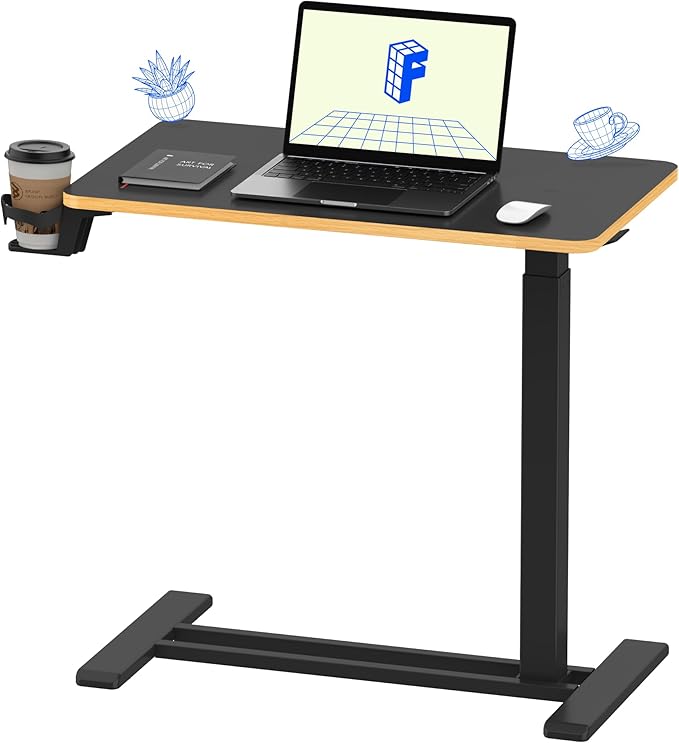 FLEXISPOT 28" Mobile Standing Desk Pneumatic Lift Computer Workstations by Unknown