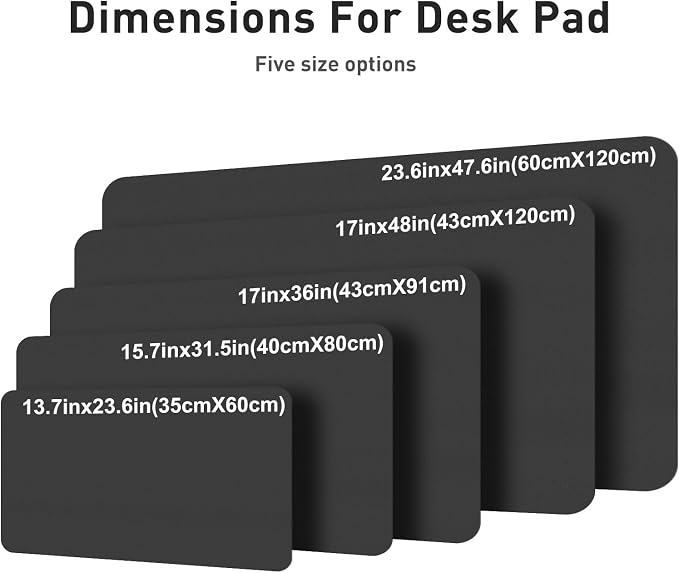 Aothia Leather Desk Pad Protector, Mouse Pad, Office Desk Mat, Non-Slip PU Leather Desk Blotter, Laptop Desk Pad, Waterproof Desk Writing Pad for Office and Home (Gray,36" x 17") (Pack of 2) - Image 5