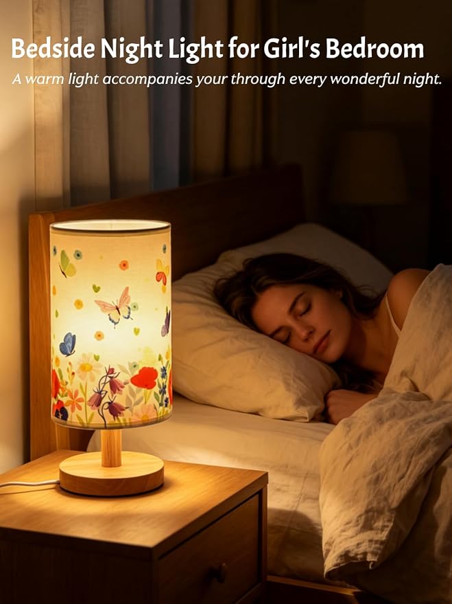 Butterfly Kids Table Lamp,Cute Bedside Lamps for Girls Bedroom Decorations - Image 3