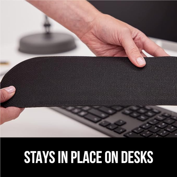GORILLA GRIP Silky Gel Memory Foam Wrist Rest for Computer Keyboard, Mouse, Ergonomic Design for Typing Pain Relief, Desk Pads Support Hand and Arm, Mousepad Rests, Stain Resistant, 2 Piece Pad, Navy - Image 5
