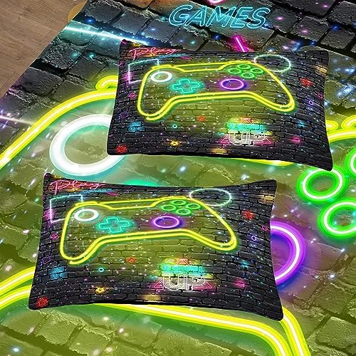 NINENINE Gaming Bedding Sets - Twin Comforter Sets for Boys & Kids (5PCS - 1Comforter, 1Flat Sheet, 1Fitted Sheet, 2Pillowcases) - Image 5