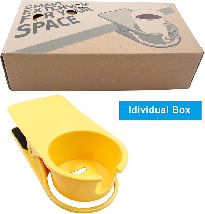 Jiozermi Drinking Cup Holder Clip, Desk Drink Holder with Clip,Yellow - Image 5