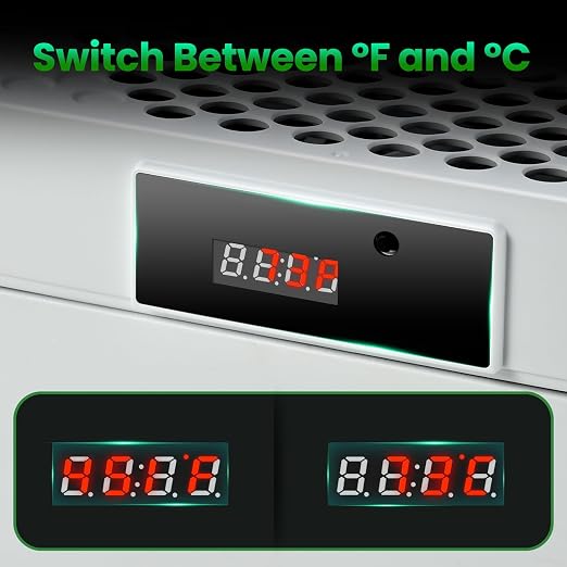 DEPGI Cooling Fan for Xbox Series S, Featuring Automatic Fan Speed Adjustment Based on Temperature, LED Display Screen, Low Noise, Easy Installation, 3 speeds, with RGB LED - Image 4