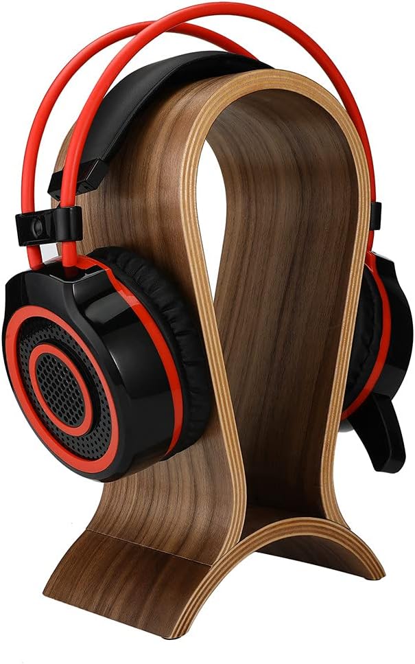 Headphone Stand Wood, Headset Stand for Desk, Walnut Gaming Headphone Holder Compatible for Sennheiser, Bose, Beats, Razer, AKG, Airpod Max, HyperX, Sony PS4 et. | Gaming Headset Holder Compatible for Sennheiser, Bose, Beats, Razer, AKG, Airpod Max, Hy... - Image 2