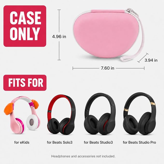 ANKHOH Kids Headphone Case for eKids, for Beats Solo4 Headphones, LightPink - Image 2