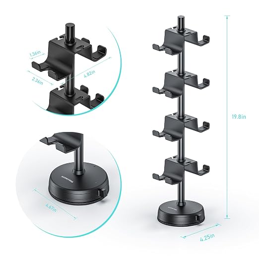 MANMUVIMO Headphone Controller Storage Holder for Desk 4 Tiers with Anti-Slip Stable Suction Cup, Controller Holder, Universal Gaming Desk Accessories for PS5/PS4/Xbox Series/Xbox One - Image 2