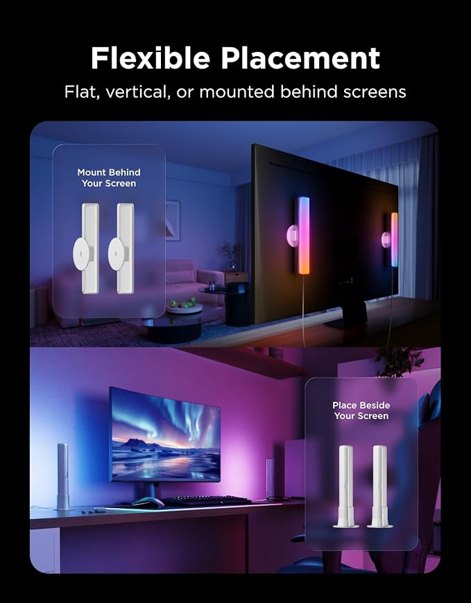 Govee Smart Light Bar, RGBICWW TV Lights for Living Room, Gaming, Silver - Image 6