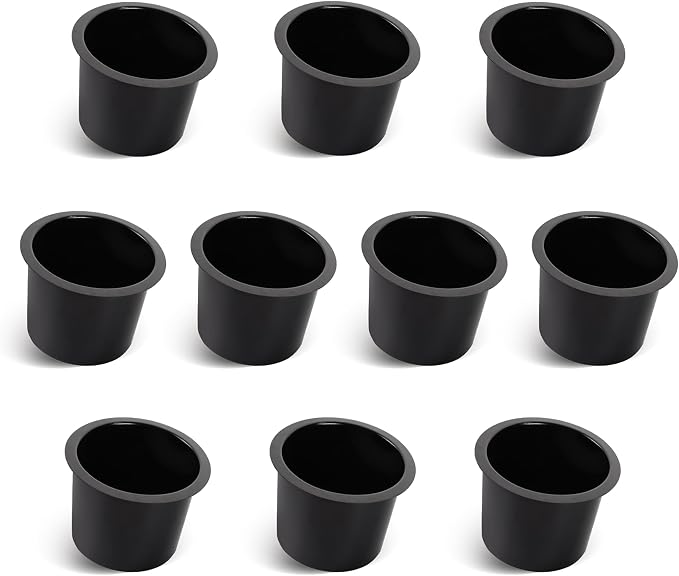 GSE Jumbo Aluminum Cup Holder for Casino Poker Tables, Black, 10-Pack by GSEGamesSportsExpert