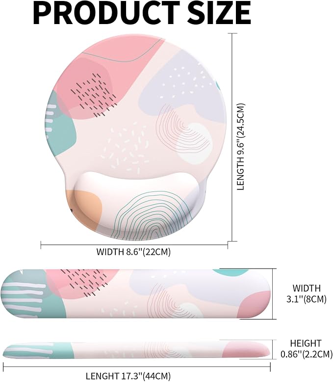 eulps Mouse Pad Wrist Support, Ergonomic Memory Foam Keyboard Wrist Pad & Gel Wrist Rest Set for Computer Keyboard for Easy Typing & Pain Relief for Office & Home (Floral Fantasy Set) - Image 8