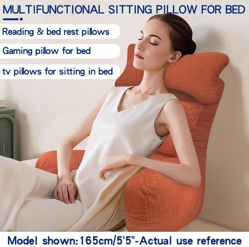 YDCEULARDOH Reading Pillow for Bed Adult – Large Bed Pillow with Arms, Supportive Back Pillow for Sitting Up in Bed for Reading, Watching TV, or Gaming - Image 4