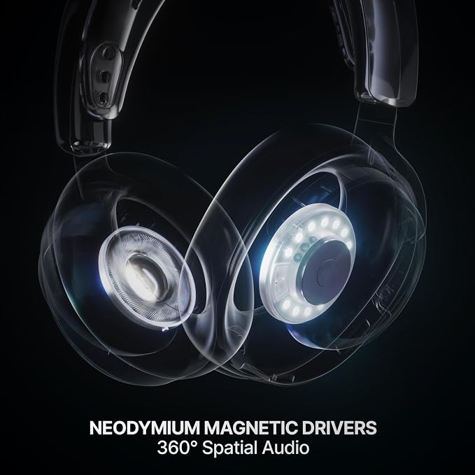 SteelSeries Arctis Nova 7 Wireless Gen 2 Gaming Headset - Real-Time App Control, 50+ HR Play, Neodymium Drivers, Mix 2.4GHz/Bluetooth, PC, PS5, PS4, Switch 1/2, Mobile - Black - Image 6