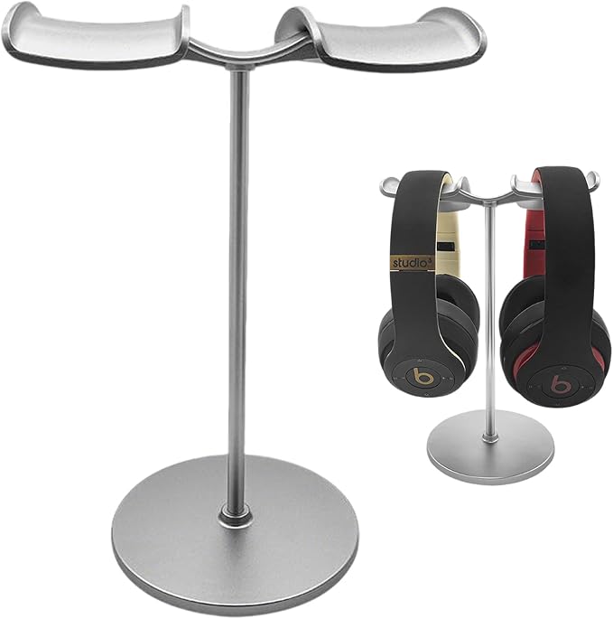 Dual Headphone Stand for Desk | Stable, Portable, Space Saving, Multi Headphone Holder, Home, Office, Desktop, Gaming Setup by HosannCentury