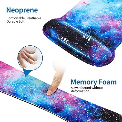 RICHEN Keyboard Wrist Rest Pad and Mouse Wrist Rest Support Mouse Pad Set,Durable & Comfortable & Lightweight for Easy Typing & Pain Relief-Ergonomic Support (Galaxy) - Image 5