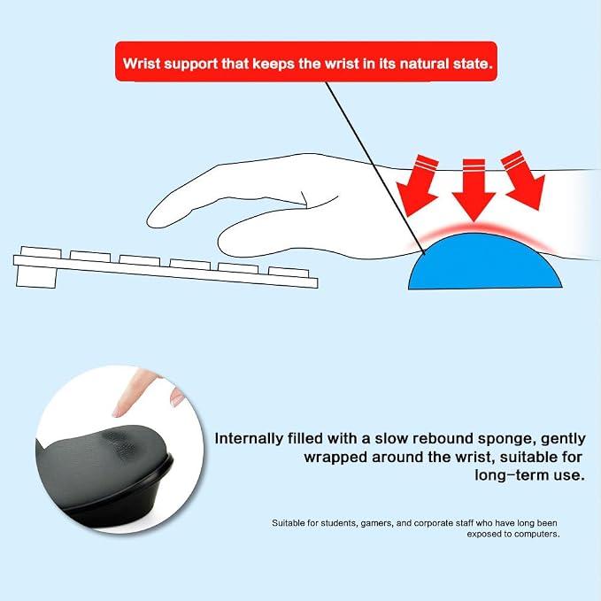 Memory Foam Mouse, Keyboard Wrist Rest Pad Anti-Skid Mousepad Support Mat for Office Computer Laptop Mac- Durable Comfortable Lightweight Easy Typing Pain Relief (Gray) - Image 4