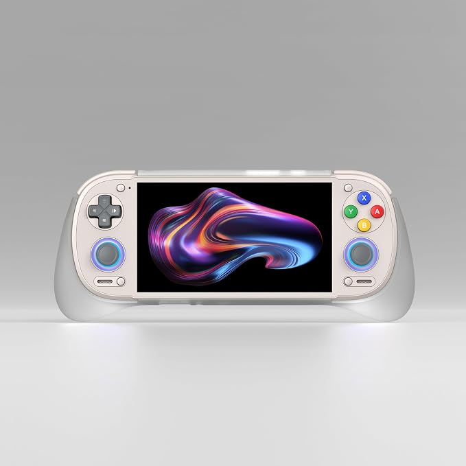 Hand Grip Cover Case for Retroid Pocket 6, Ergonomic Handle Grip Case Protective Cover TPU Shell Protector Stand Holder for RP6 Gaming Console Accessories (White) - Image 3