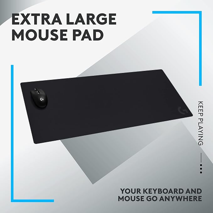 Logitech G840 XL Cloth Gaming Mouse Pad (900x400x3) - Black | Cloth material, 0.12 in thin, stable, performance-tuned surface - Image 2